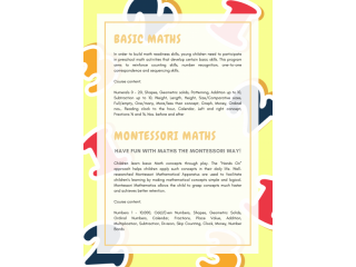 BASIC MATHS AND MONTESSORI MATHS FOR YEAR OLDS
