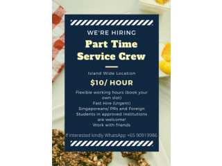 F&B Part Time Service Crew  