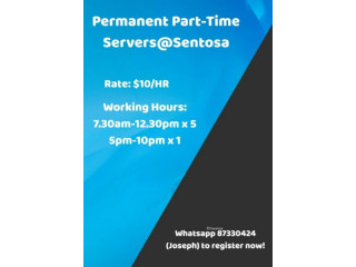 Permanent Part Time ServersSentosa HR