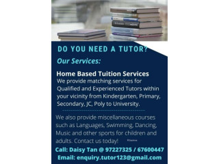 Tutors available for all levels and subjects