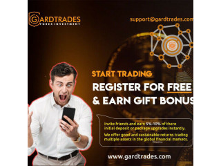 Start trading with gardtrades Register for free and earn gif