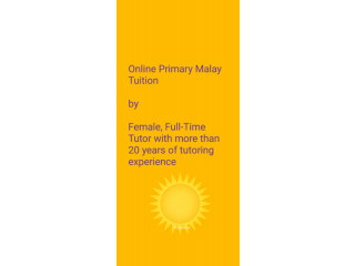 ONLINE PRIMARY MALAY TUITION BY FEMALE FULL TIME TUTOR WITH 