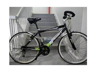 Black green colour hybrid road bike bicycle with Shimano gea