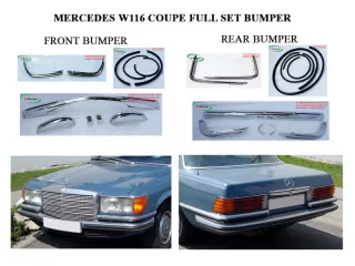 Mercedes W116 coupe bumper EU style (1972-1980)by stainless steel