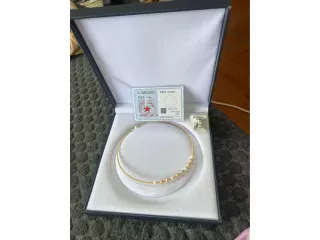 Pearl necklace 18k with certificate wt 343 gm