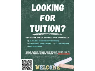 Looking for tution? | Earn NTUC vouchers!! | Best tuition se
