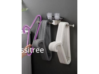 NEW Wall Mounted Clothes Hanger Clippers Organizer Rack Hold