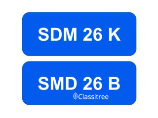 A pair of Digit Car Number Plates for Sale 